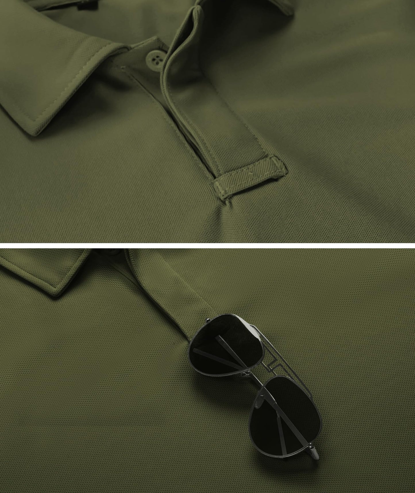 SCODI Mens Polo Shirts Performance Short Sleeve Tactical Shirts Athletic Golf Shirt for Men Daily Casual Collared T-Shirt Army Green XL