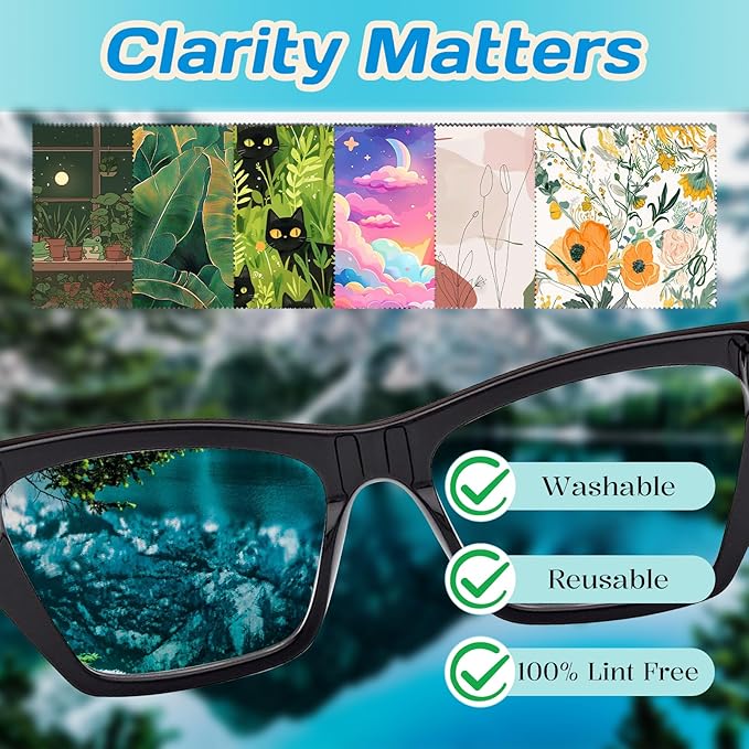 6 PCS Glasses Cleaning Cloth Eyeglass Lens Cleaning Cloth Eyeglasses Wipes