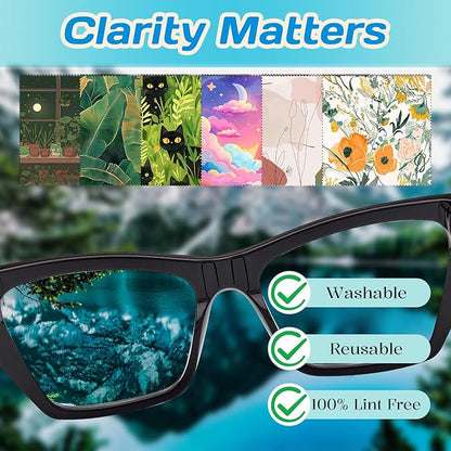 6 PCS Glasses Cleaning Cloth Eyeglass Lens Cleaning Cloth Eyeglasses Wipes
