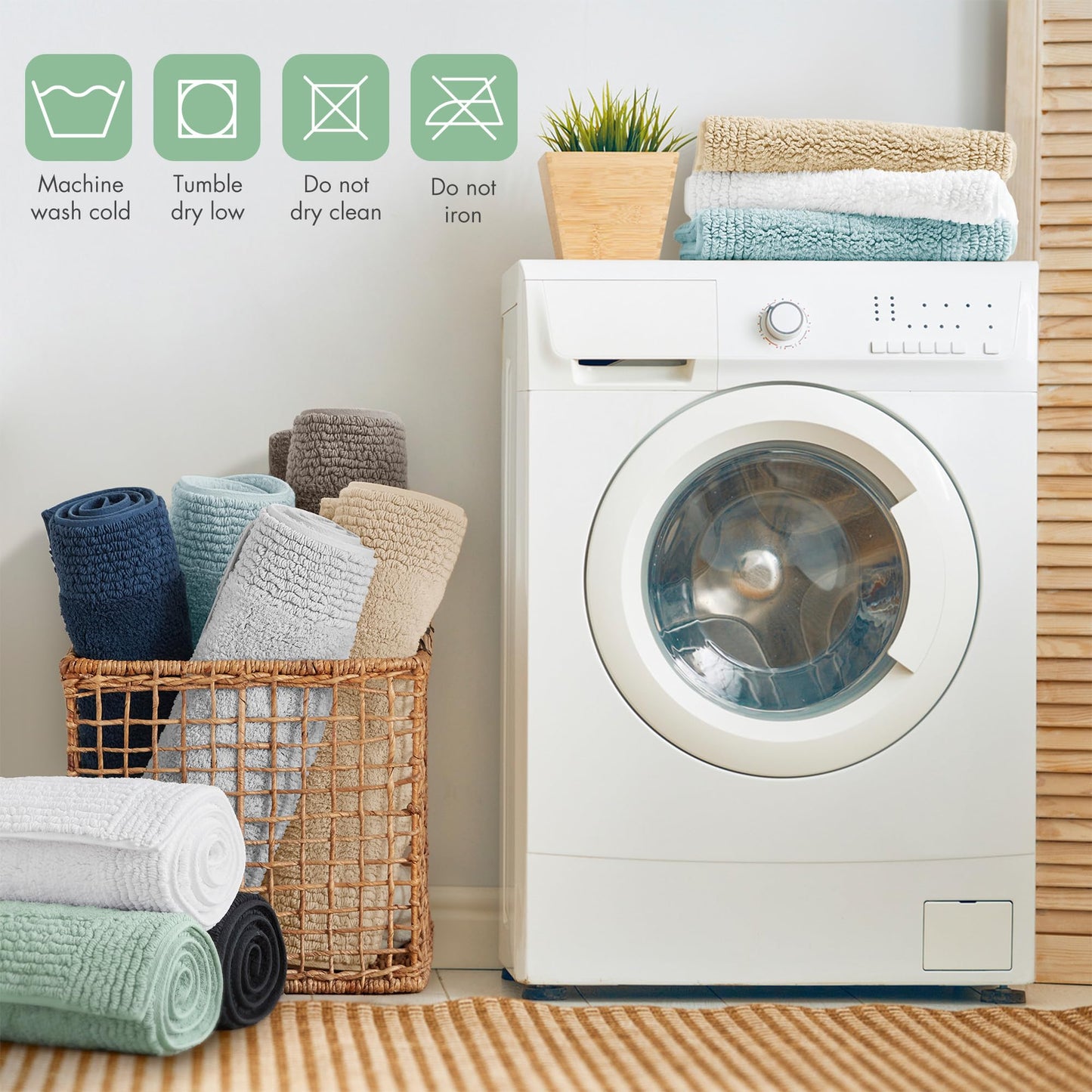 Madison Park Splendor Reversible 100% Cotton Tufted Bathroom Rug-3000 GSM Hotel Quality Luxurious Plush Medium Pile Bath Mat Absorbent, Quick Dry, Shower Room Décor, 17x24 Green