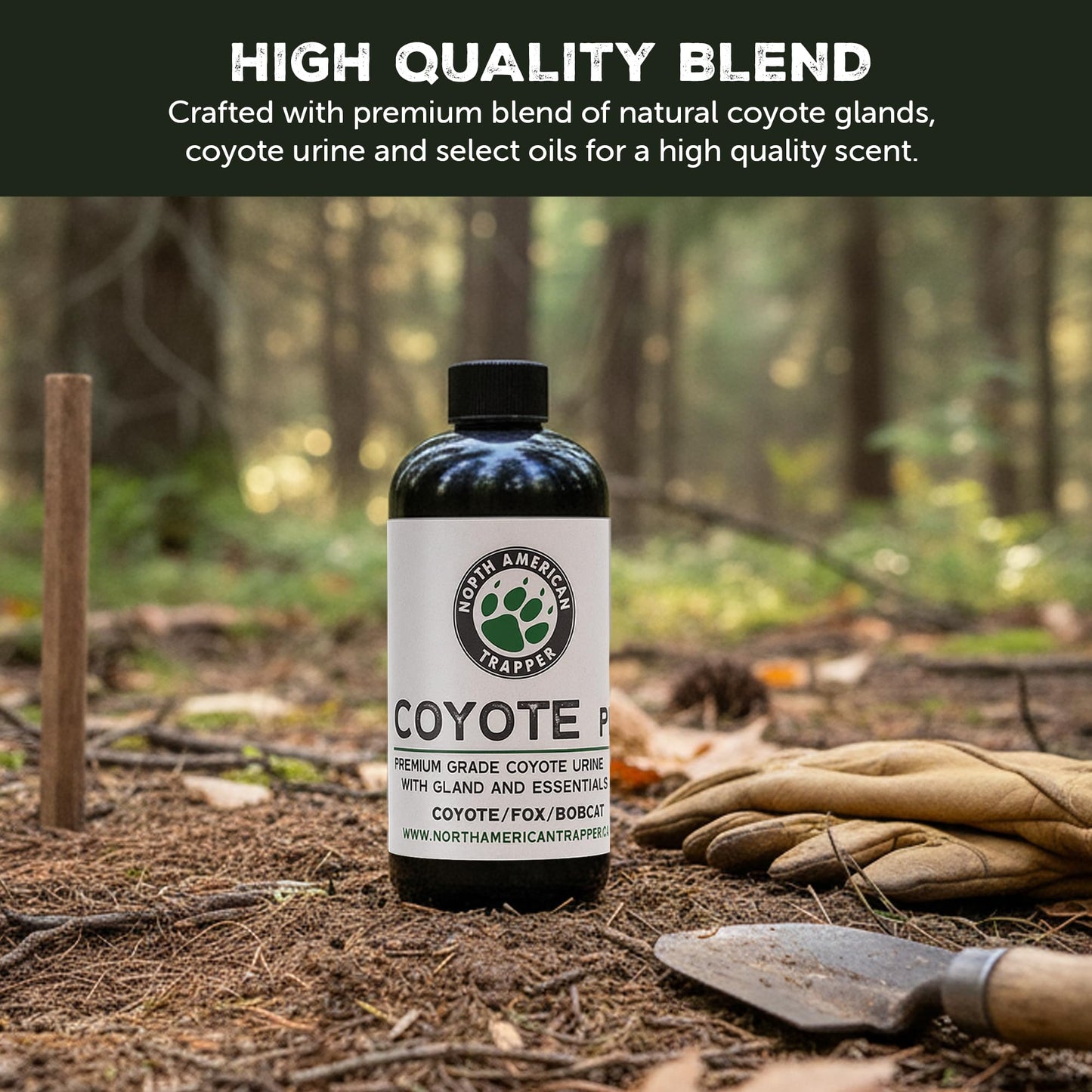 North American Trapper Coyote Plus – Gland, Urine & Oil Blend – 16 oz Premium Canid Scent Base for Outdoor Use and Wildlife Management
