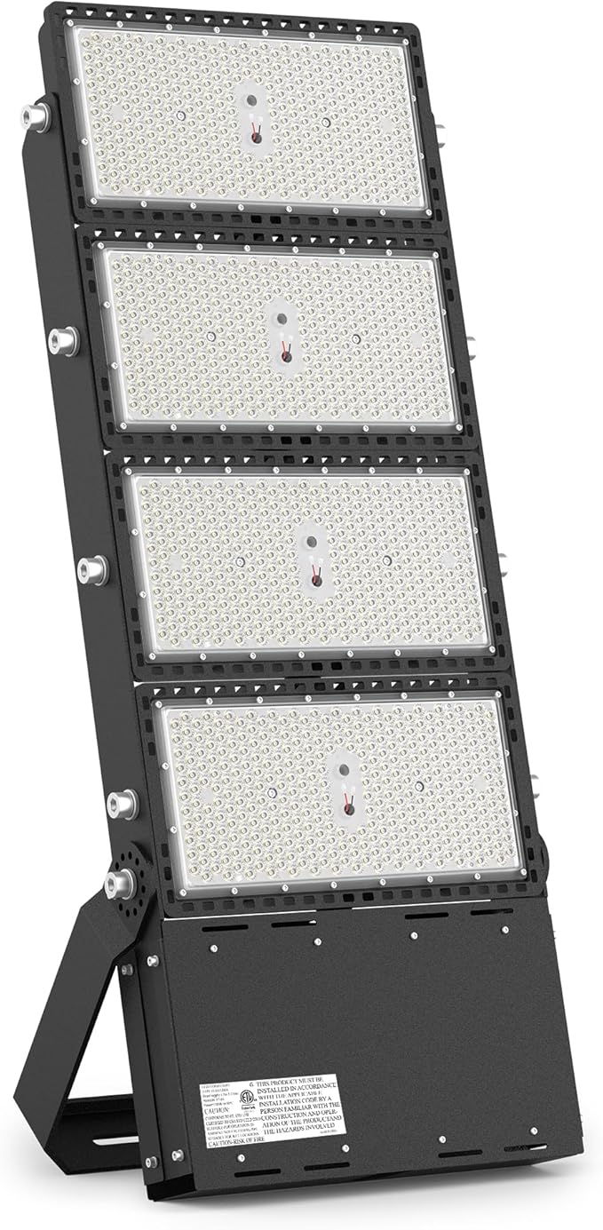 STASUN 1200W LED Stadium Lights Outdoor – Ultra Series High Power, ETL Certified, 180000LM, 5000K Daylight, 30° Beam, 100-277V, IP67 Waterproof Flood Lights for Arena, Sports Field, Parking Lot