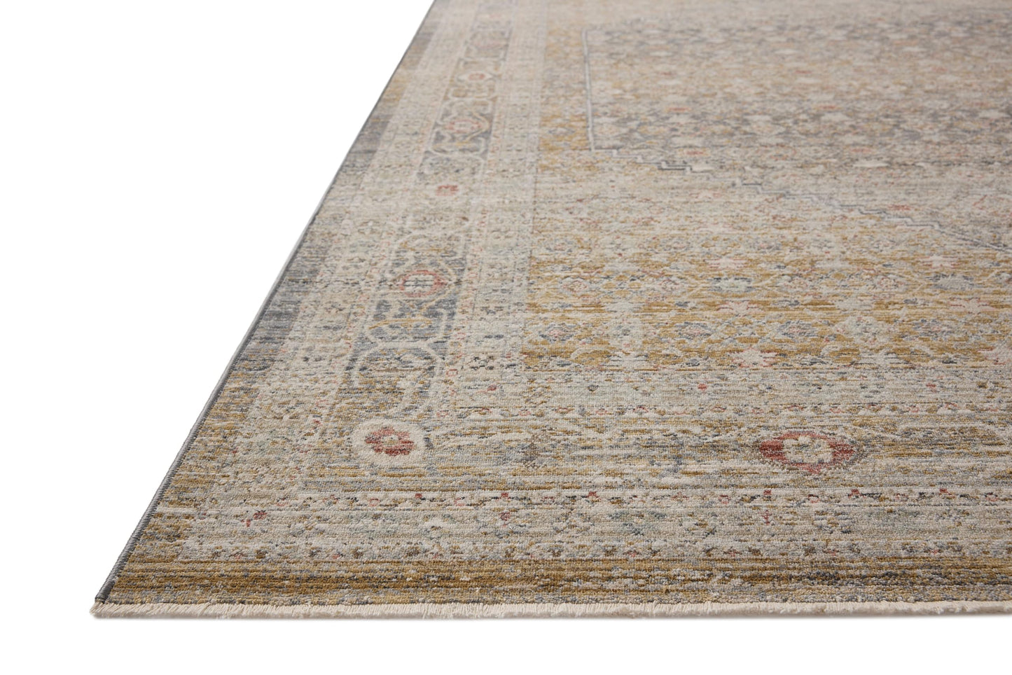 Loloi Chris Loves Julia Ida Collection IDA-02 Stone/Gold 3'-6" x 5'-6", .19" Pile Height, Accent Rug