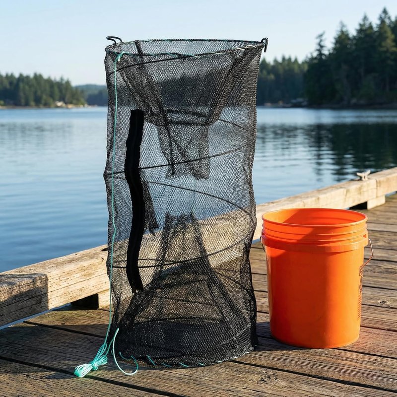 ZENFUN Fishing Bait Trap Set - 2 Pcs Collapsible Crab & Crawfish Nets | Portable Foldable Design