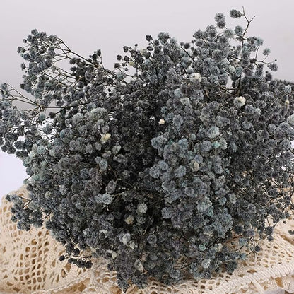 Dried Babys Breath Flowers Bouquet-17 Inch 2500+ Black Dried Flowers, Natural Dry Flowers for Wedding Flowers, Table Vase Decor, DIY Wreath Floral, Home Office Party Garden Decoration