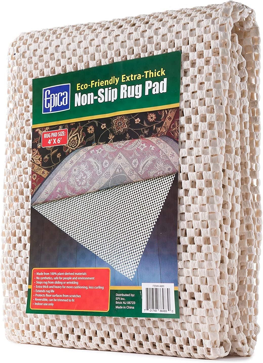 Epica 3x5 Rug Pad | Anti Slip Rug Mat Goes Under Rug, Gripper Pad | Bath Rug Pad, Indoor Outdoor Rug Mat | Rug Padding Keeps Rugs in Place, Protects Floors | Cut to Size for Customized Fit