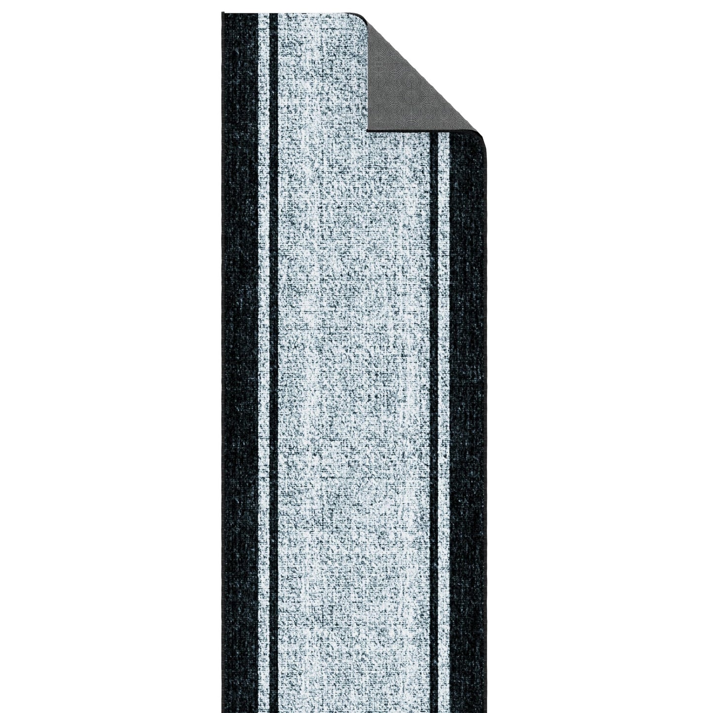 Ottomanson Aisle Runner Rug 1'10.5" x 34' – Soft Non-Slip Rug, Low Pile Carpet for Hallways, Events, Churches & Extra-Long Indoor Spaces, Border Gray