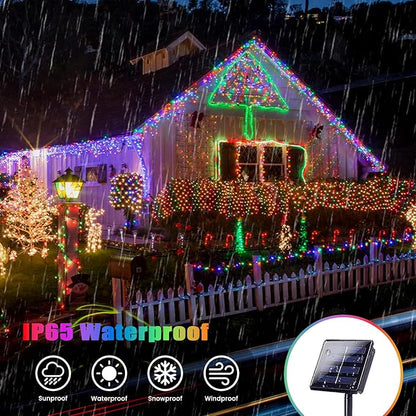 Extra-Long 144FT Solar String Lights for Outside, 2 Pack 400LED Solar Christmas Lights Outdoor, Waterproof Copper Wire with 8 Modes Twinkle Fairy Lights for Tree Garden Party Xmas Decor (Multicolor)