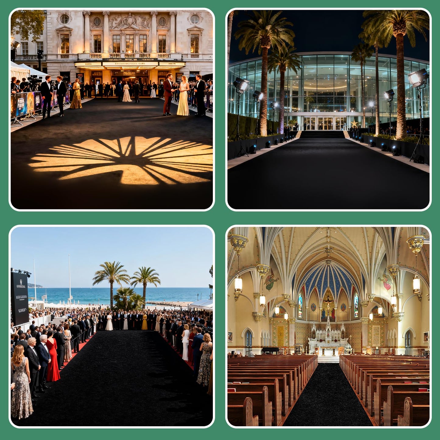 Black Carpet Runner Rug for Party and Event, Non-Slip TPR Rubber Backed Aisle Runway red Rug for Step, Proposal & Wedding Christmas Thanksgiving Decorations, Runway Rug for Prom(3 x 15ft, 450 GSM)