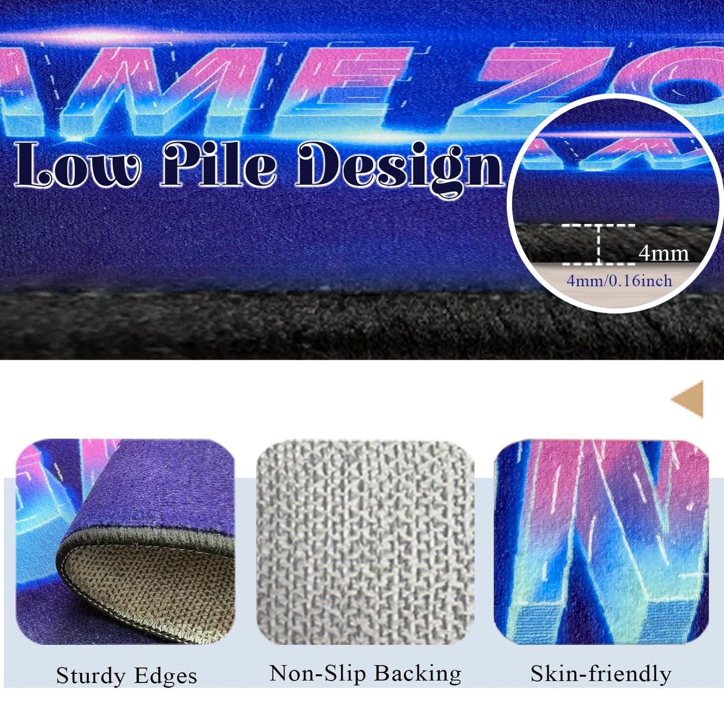 Gaming Area Rugs for Boys Cool Game Style Bedroom, Gamer Rug Boys Room Decor, Machine Washable, Video Games Bedroom Carpet for Teens, Controller Gamepad Player Standing Throw Doormats Yoga Mat 5'x7'