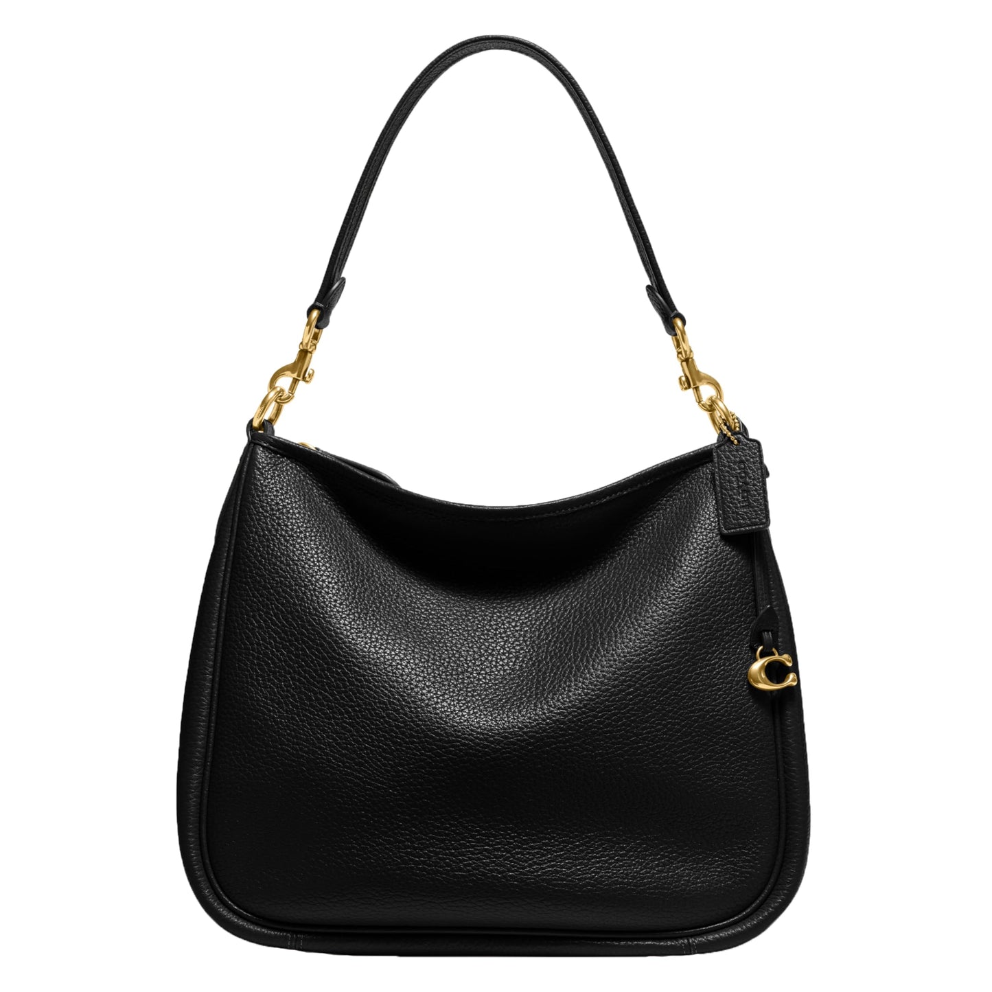 COACH Soft Pebble Leather Cary Shoulder Women’s Leather Bag - Zippered Closure - Exterior Back Pocket Black One Size One Size
