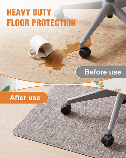 Carvapet Office Chair Mat for Hardwood Floor, 36x48 Inch Heavy Duty Floor Protector, Non Slip Desk Chair Mat for Rolling Computer Gaming Chairs, Easy to Clean Light Brown