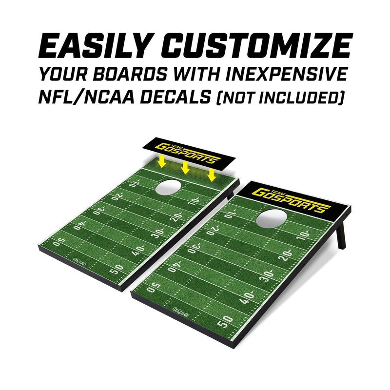 GoSports Classic Cornhole Set – Includes 8 Bean Bags, Travel Case and Game Rules (Choice of style)