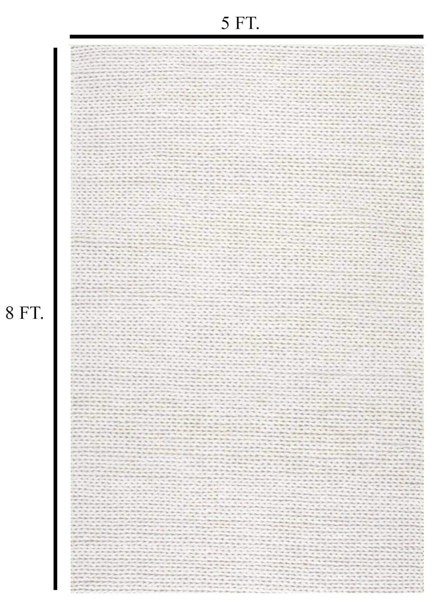 FRELISH DECOR Wool Cotton Area Rug for Living Room and Bedroom, 5'x8' Handwoven Braided Chunky Knit Cable Rugs, Farmhouse Contemporary Area Rug: Wool Ivory Premium