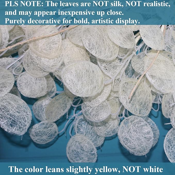 24" Yellow & Cream Fake (Not Real-Looking) Winter Fall Wreaths for Front Door – Boho Year Round Farmhouse Porch Door Decor – Beige Eucalyptus Lunaria Annua Welcome Door Wreath