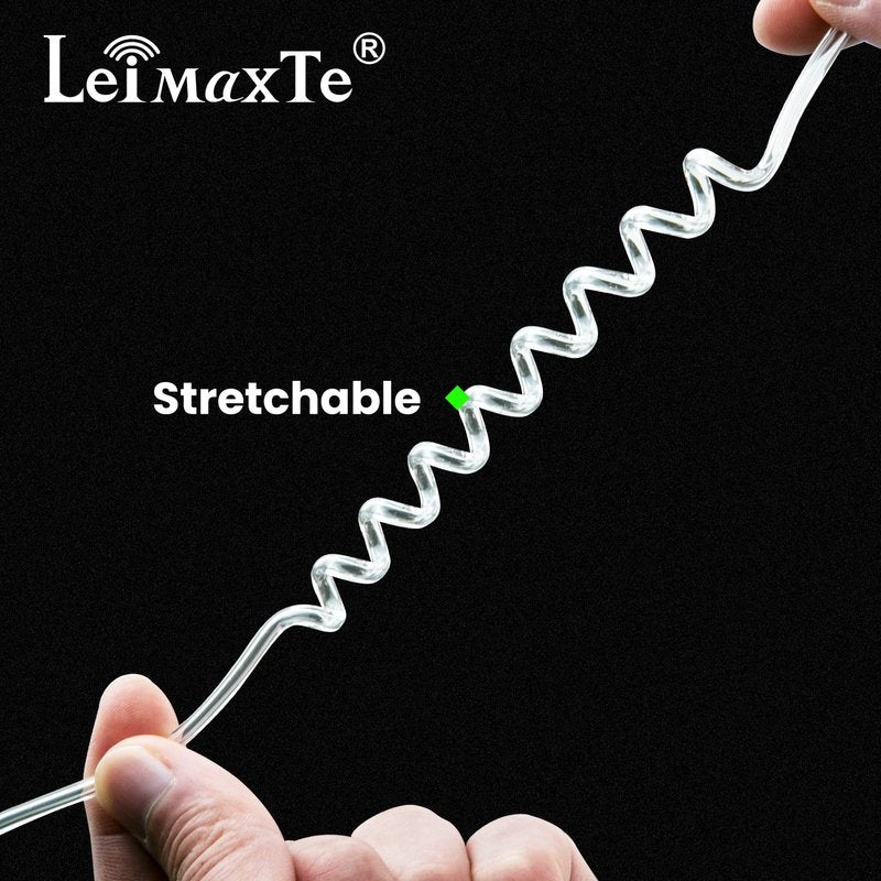 LEIMAXTE Acoustic Tube Earpiece Coil Tubes Replacement for Two Way Radio Headsets FBI Style Motorola Kenwood Walkie Talkie Earpieces with 2X Radio Earbuds (2 PCS)