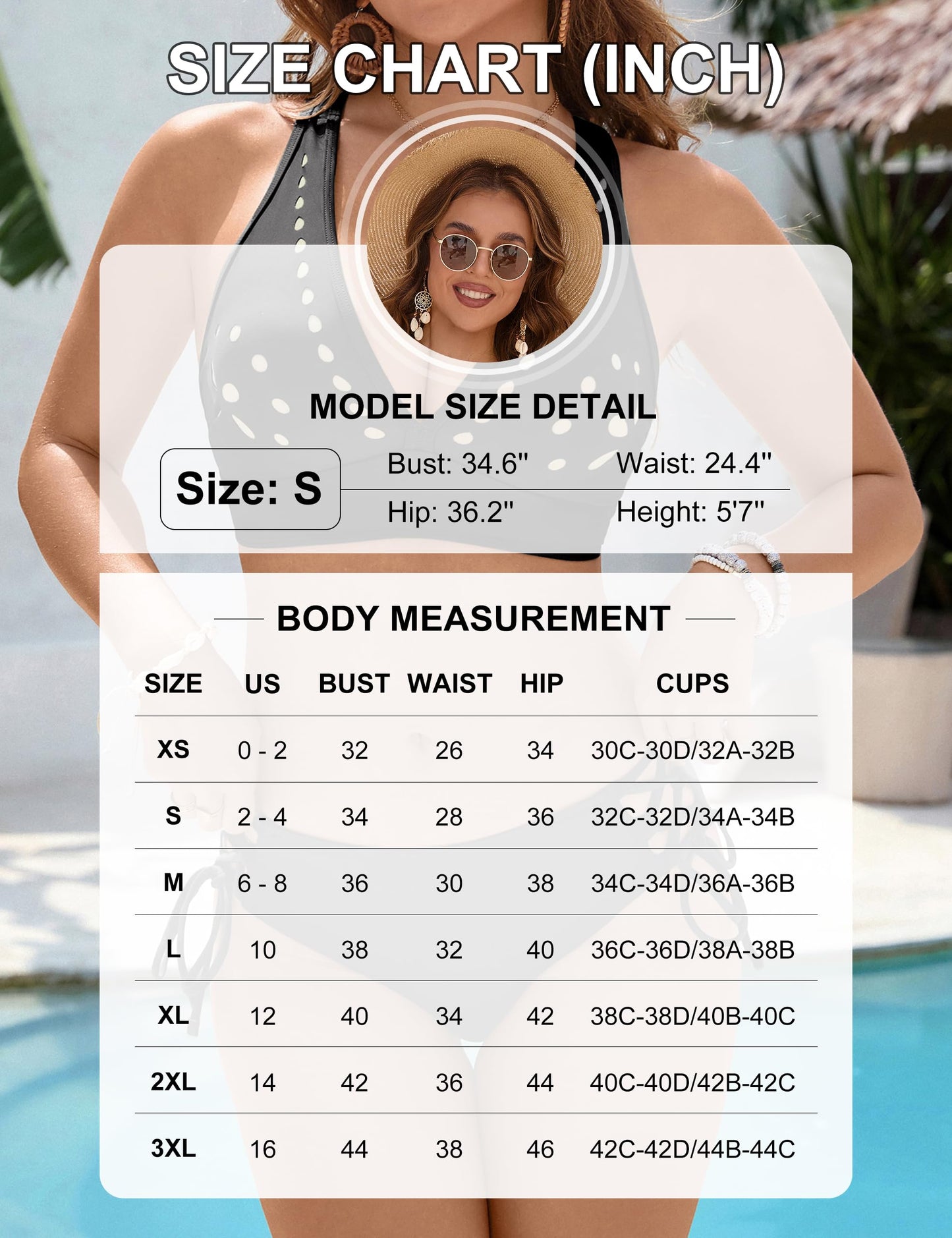 Blooming Jelly Women's Bikini Set Two Piece Swimsuit Modest Bathing Suit Petal Hollow V Neck Top String Mid Rise Bottom 2026 Swim Suits (Dark Blue,Medium)