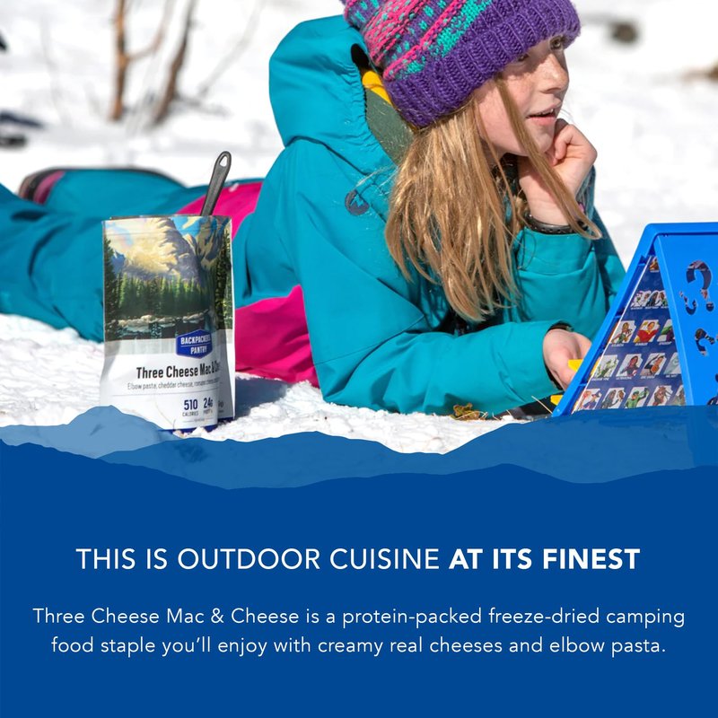 Backpacker's Pantry Three Cheese Mac & Cheese | Freeze Dried Backpacking & Camping Food | Emergency Food | 24 Grams of Protein | Vegetarian | 1 Count