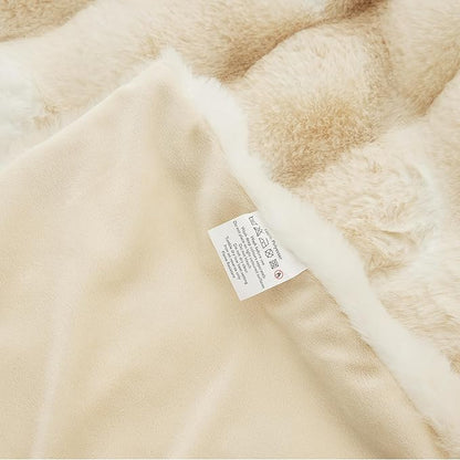 Tie-dye Camel Twin Fuzzy Ultra Soft Bed Comfy Blanket 60x80 Cozy Faux Fur Throw Blanket for Living Room Thick Fluffy Furry Blanket Home Gifts 860 GSM