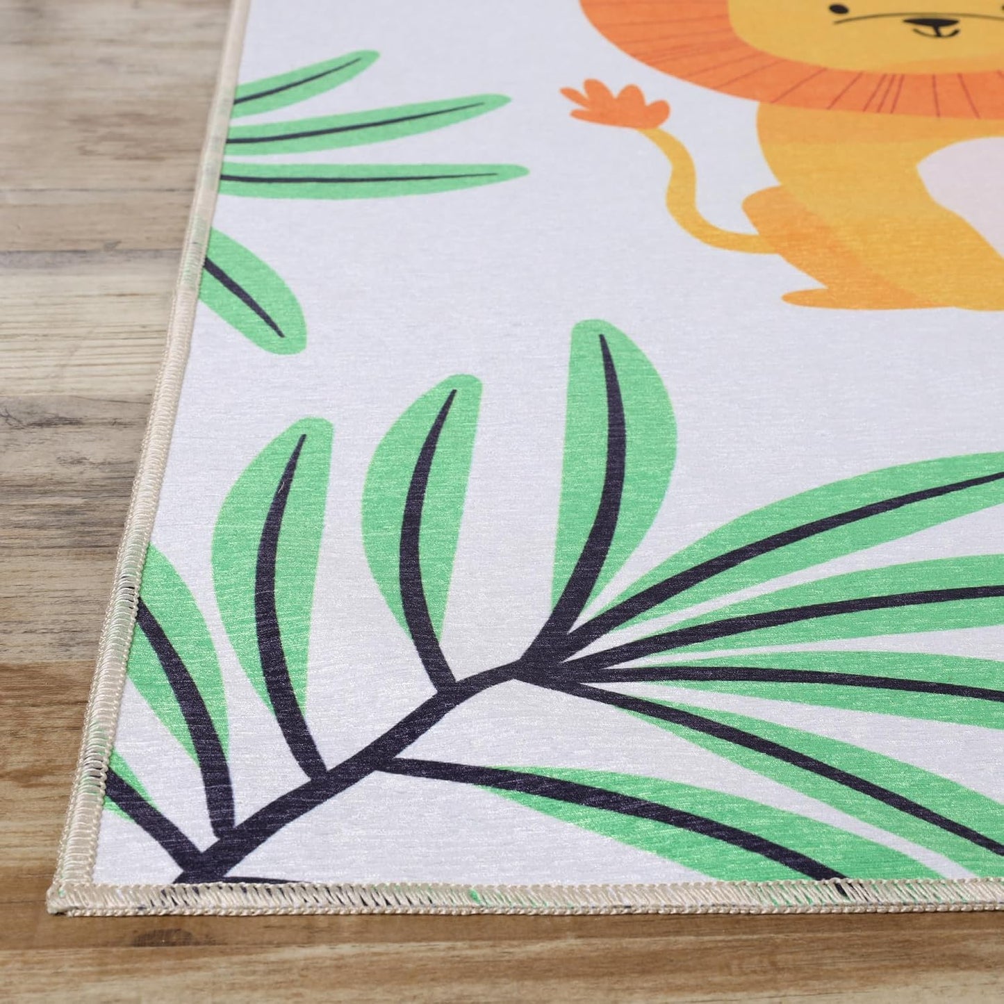 Superior Indoor Kids Rug, Felt Dot Backing Washable Rug, Non-Slip, Toddlers & Babies, Perfect for High Traffic Playroom, Kids Room or Bedroom, Animal Safari Play Mat Animal - Ivory 3' x 5'
