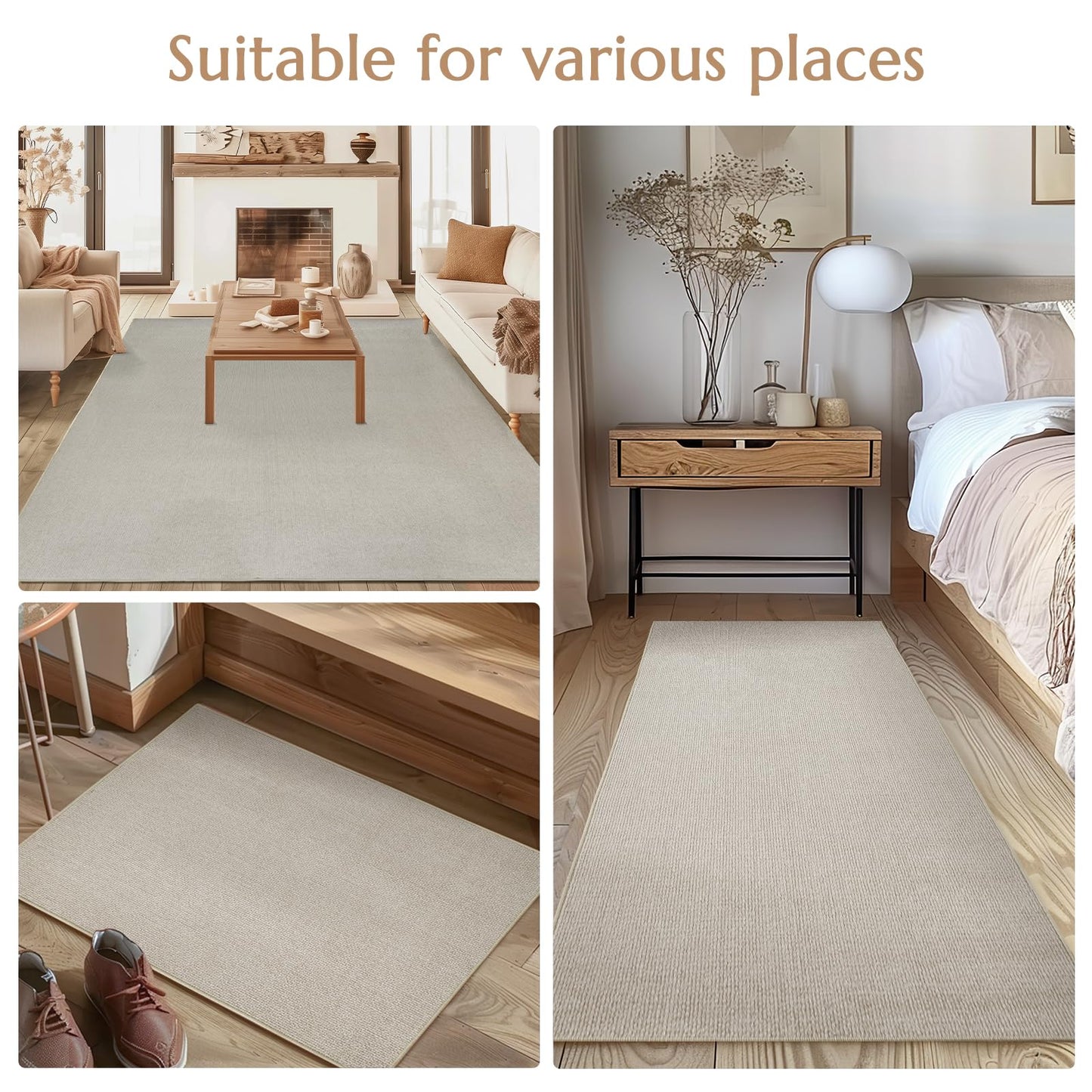 jinchan Modern Runner Rug 2x6 Washable Hallway Rug Grid Runner Indoor Floor Cover Geometric Contemporary Non Slip Soft Carpet for Kitchen Bedroom Laundry Room Home Office Ivory