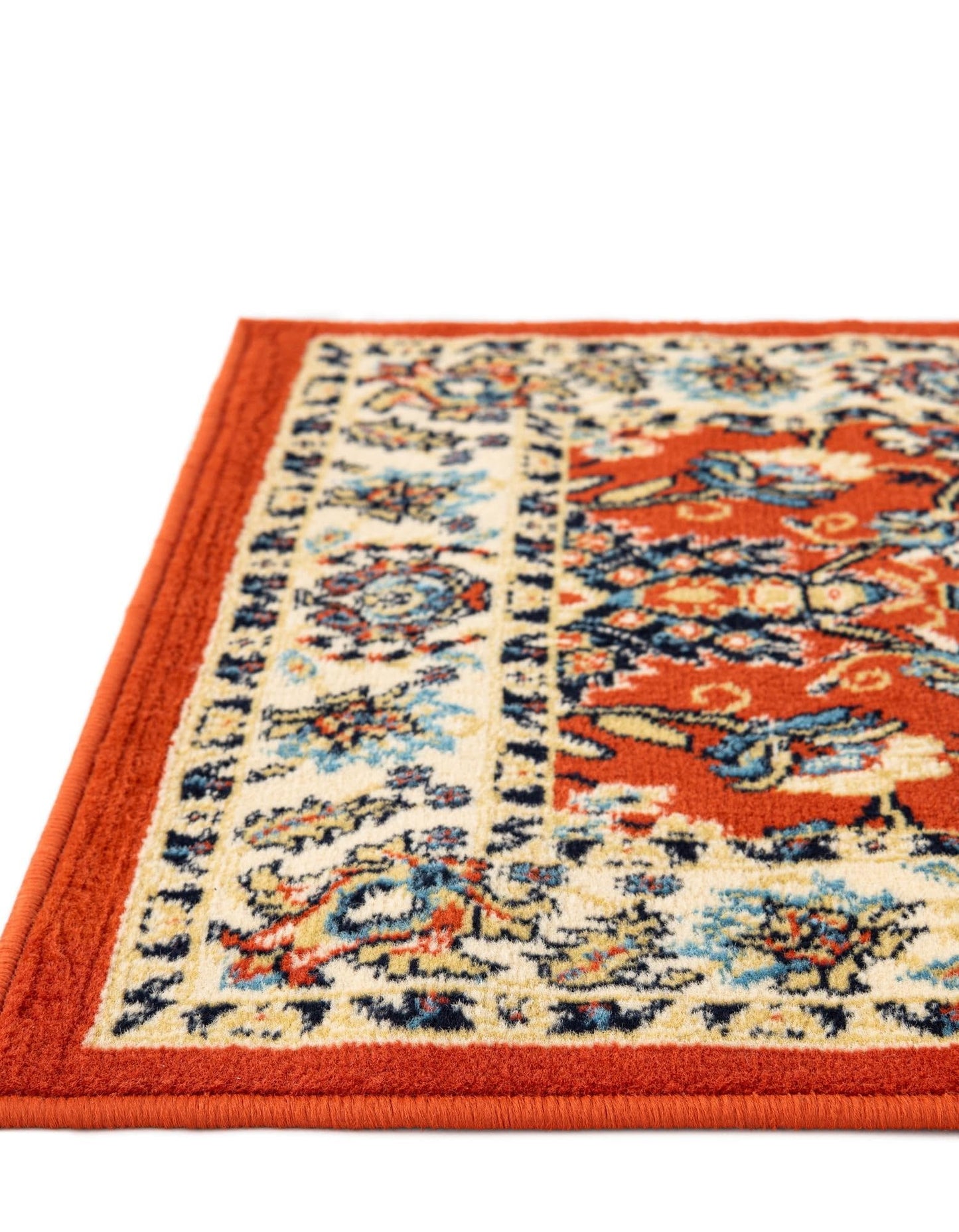 Unique Loom Sialk Hill Collection Area Rug - Washington (9' x 12' Rectangle Terracotta/Cream)