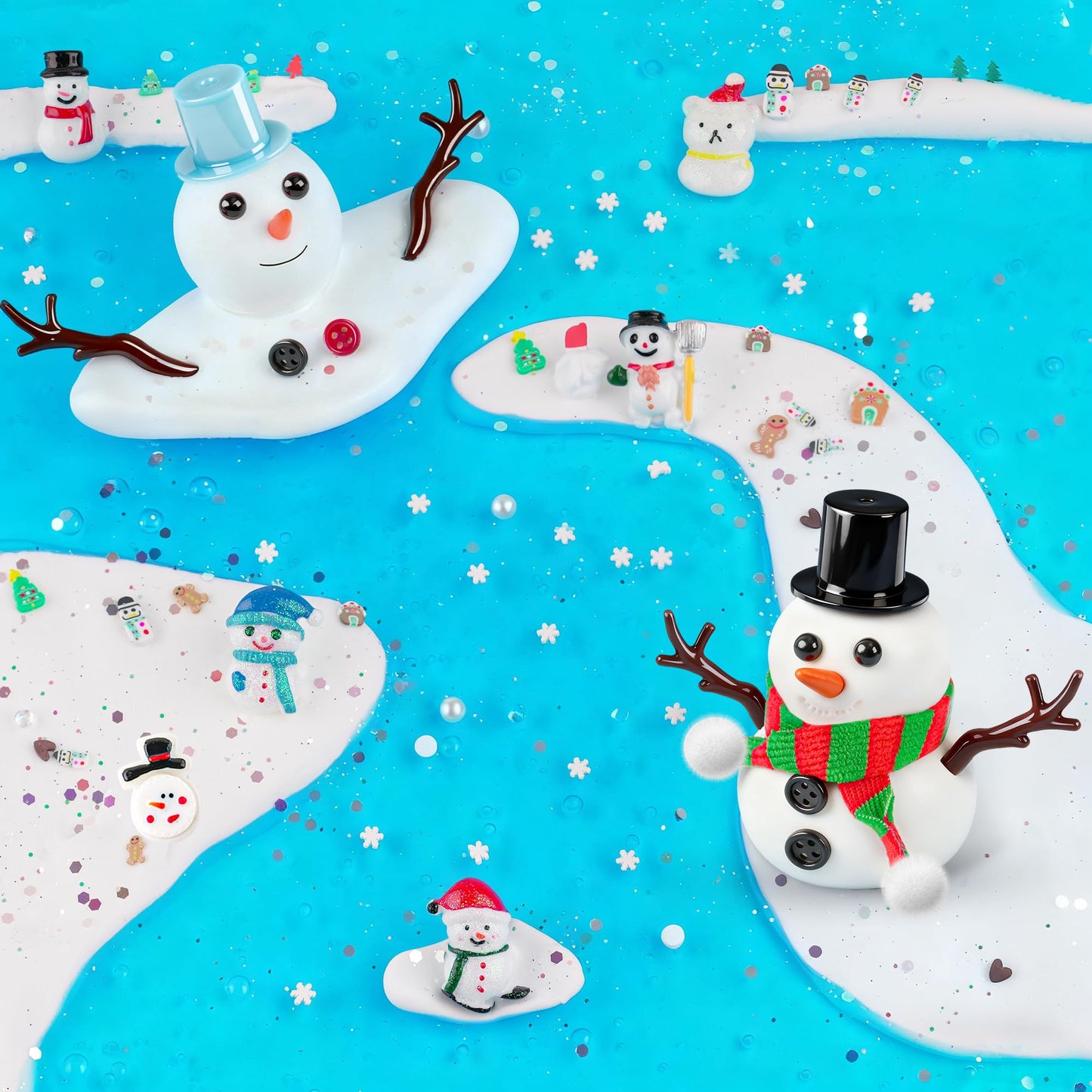 6 Pack Slime Stocking Stuffers, Stocking Stuffers for Kids,Christmas Crafts, Kids Crafts Snowman DIY Kit,Crafts Xmas Gift