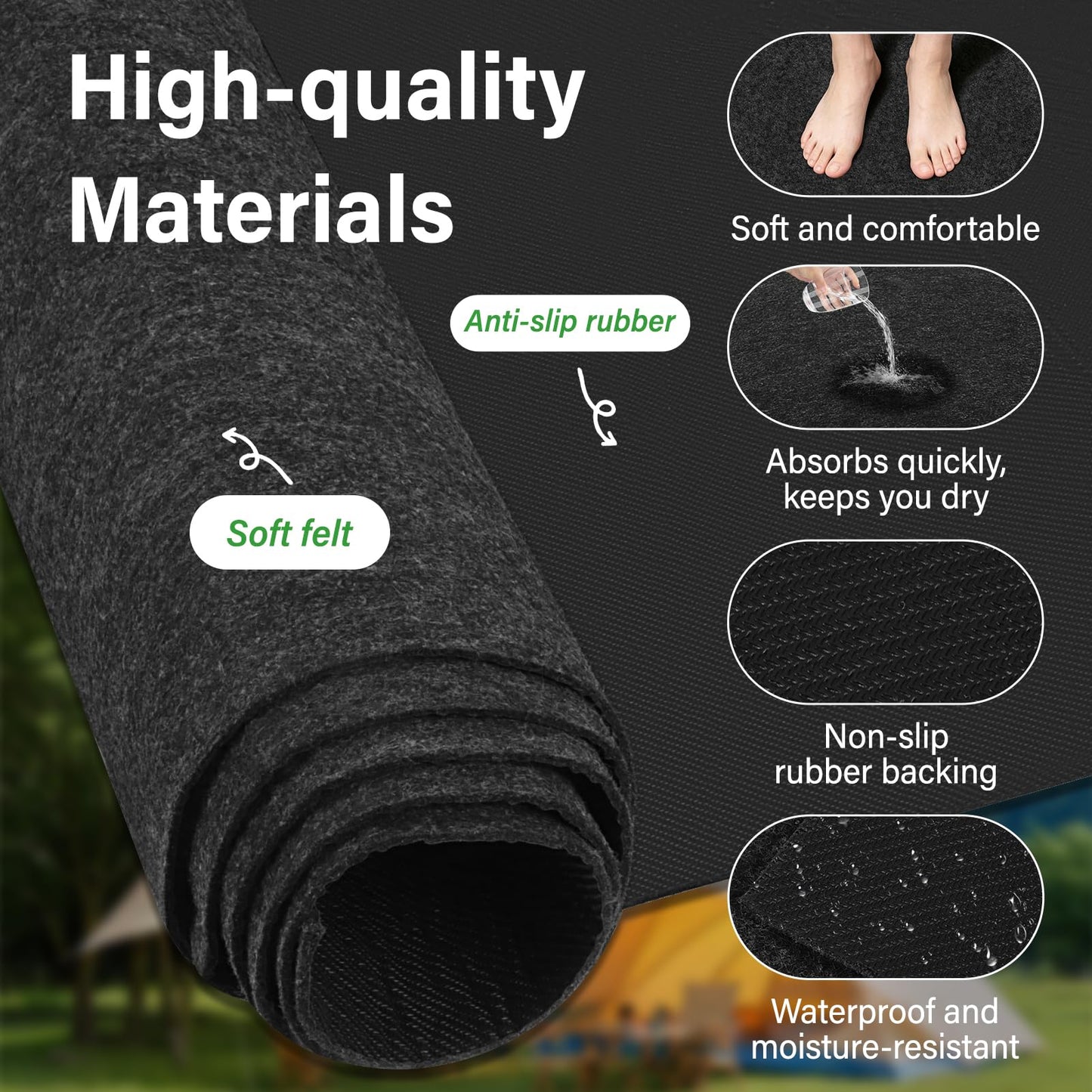 Camping Tent Carpet Mat,Waterproof and Non-Slip Camping Floor Rug,60x72in Picnic Camping Floor Blanket,Indoor/Outdoor Protective Rug Liner Keeps You Warm & Dry