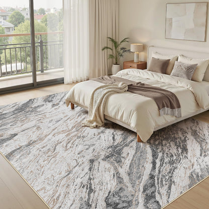 Micgeek Area Rugs for Living Room: 9X12 Abstract Washable Rug Modern Neutral Large Soft Stain Resistant Non-Slip for Bedroom Dining Room Indoor Home Office Carpet - Taupe