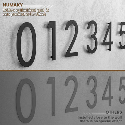 NUMAKY 16 Inch Large Modern House Numbers for Outside, Matte Black Metal Outdoor Address Numbers with Floating 3D Shadow & All Mounting Hardware, Weatherproof for Home/Apartment/Hotel/Mailbox (Number 1)