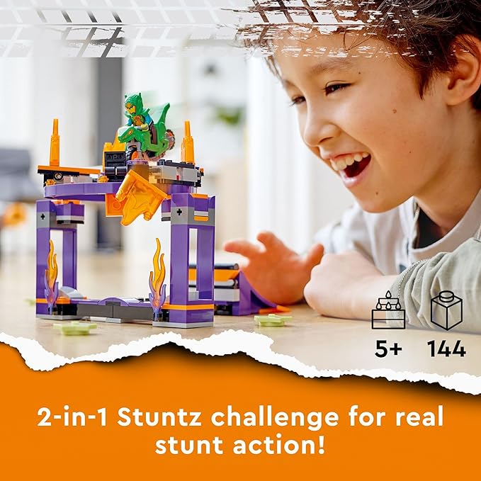 LEGO City Stuntz Dunk Stunt Ramp Challenge 2in1 Action Set with Self-Driving Dinosaur Motorcycle Toy and Stunt Rider Fun Activity for Kids Boys Girls 5 Years Old and Up 60359