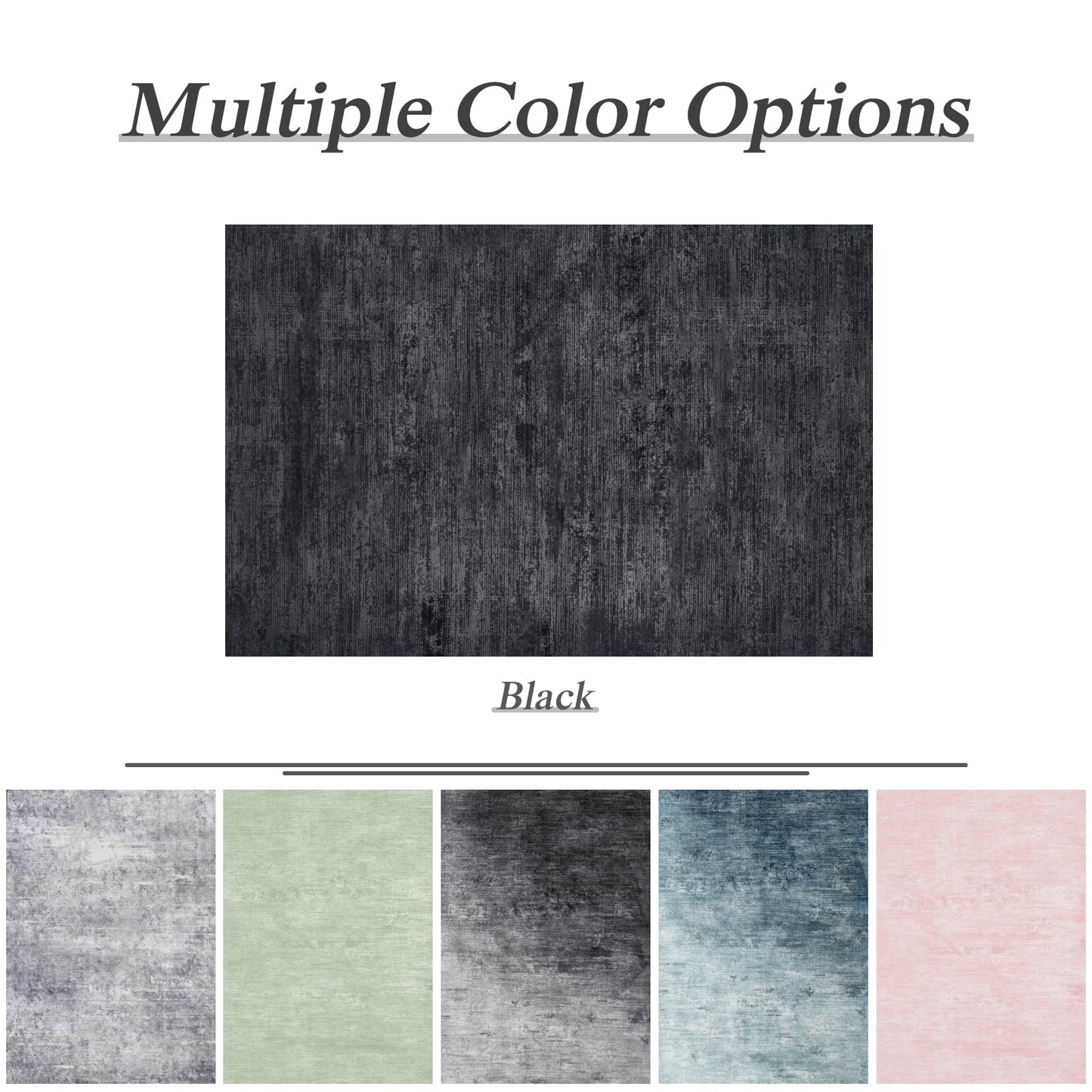 LIANLAM Washable Rug 6x9 Area Rugs for Living Room - Stain Resistant Non-Slip Backing Boho Rug for Bedroom,Durable & Ultra-Thin Vintage Large Area Rug(6x9,Black)