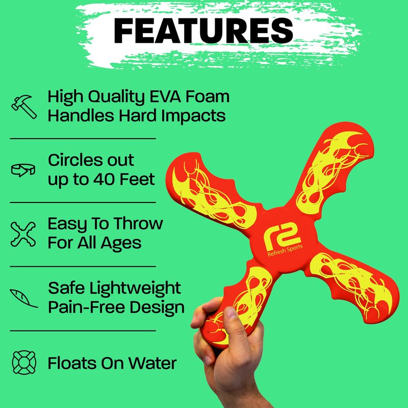 Boomerang for Kids - Fun & Easy To Use - Toys for Ages 8-13 - Birthday Gifts for Kids 5 6 7 8 9 10 Year Old Boy Gift - Best Outdoor Summer Gifts For 4 5 6 7 8 Year Old Boys Gift Ideas for All Ages