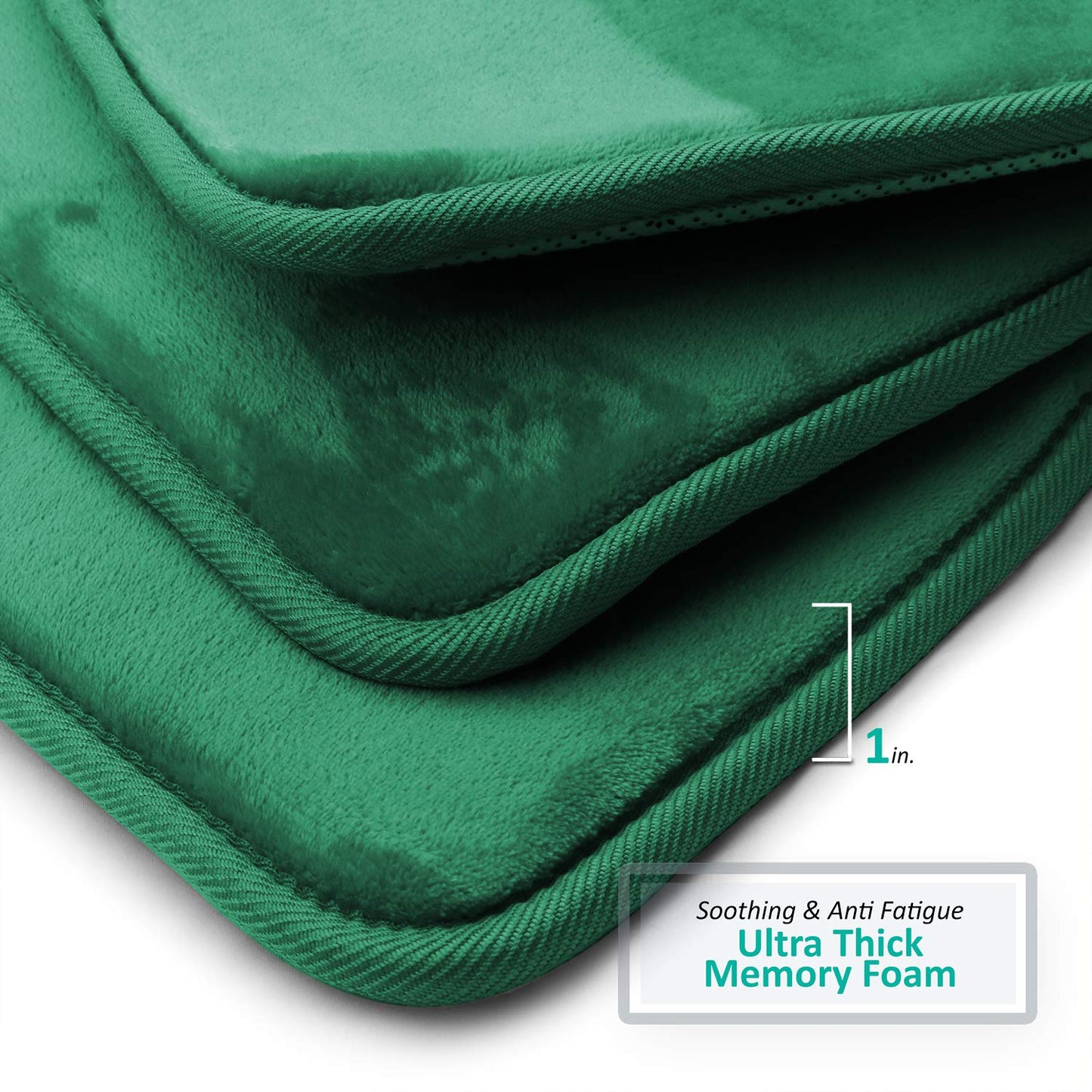 Clara Clark Bathroom Rugs, Ultra Soft Plush Bath Mat for Bathroom, Non-Slip, Velvet Memory Foam Bath Rugs, 20 x 32, Solid Hunter Green