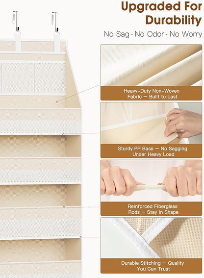 Criusia 2 Pack Over the Door Organizer, 6-Shelf Closet Hanging Storage