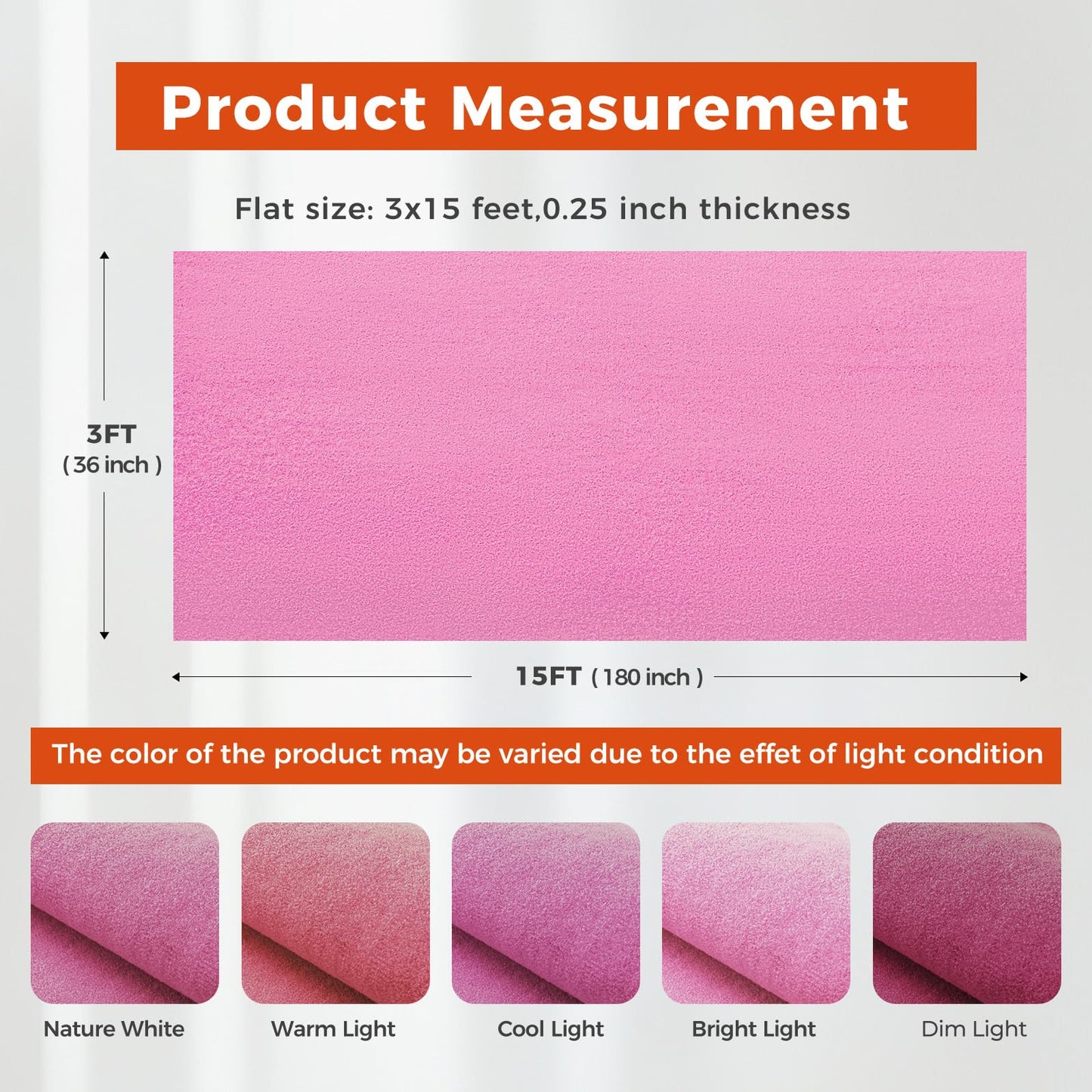 Couzssyhi 3ftx15ft Pink Carpet Runner, 450GSM Extra Thick Non-Slip TPR Rubber, Indoor/Outdoor Carpet for Hollywood&Oscars Runway, Weddings,Proms,Award Ceremonies,Home Parties,Easy to Clean & Reusable