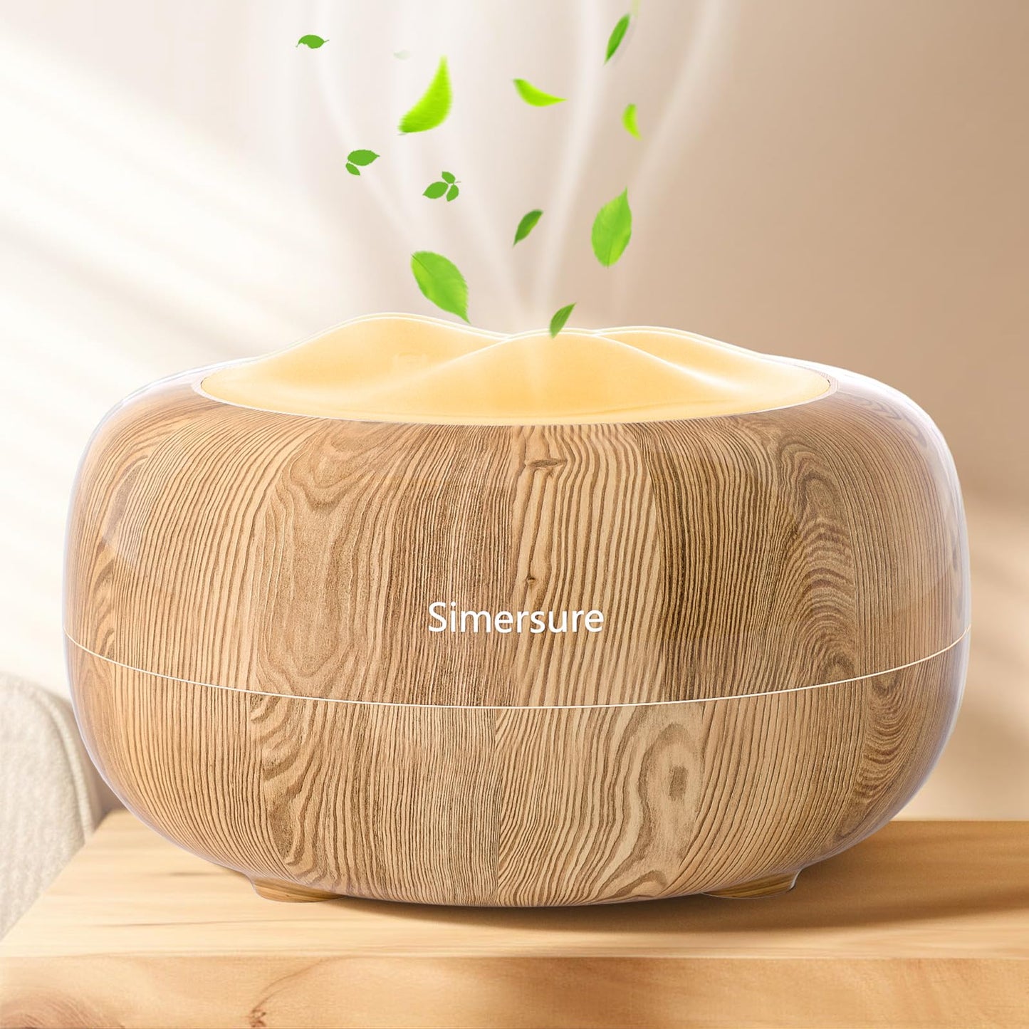 Essential Oil Diffuser, Quiet Humidifier for Bedroom, Timer and Auto-Off, 7 LED Colors Ultrasonic Aromatherapy Mist Diffusers for Large Room Office (Milky White)