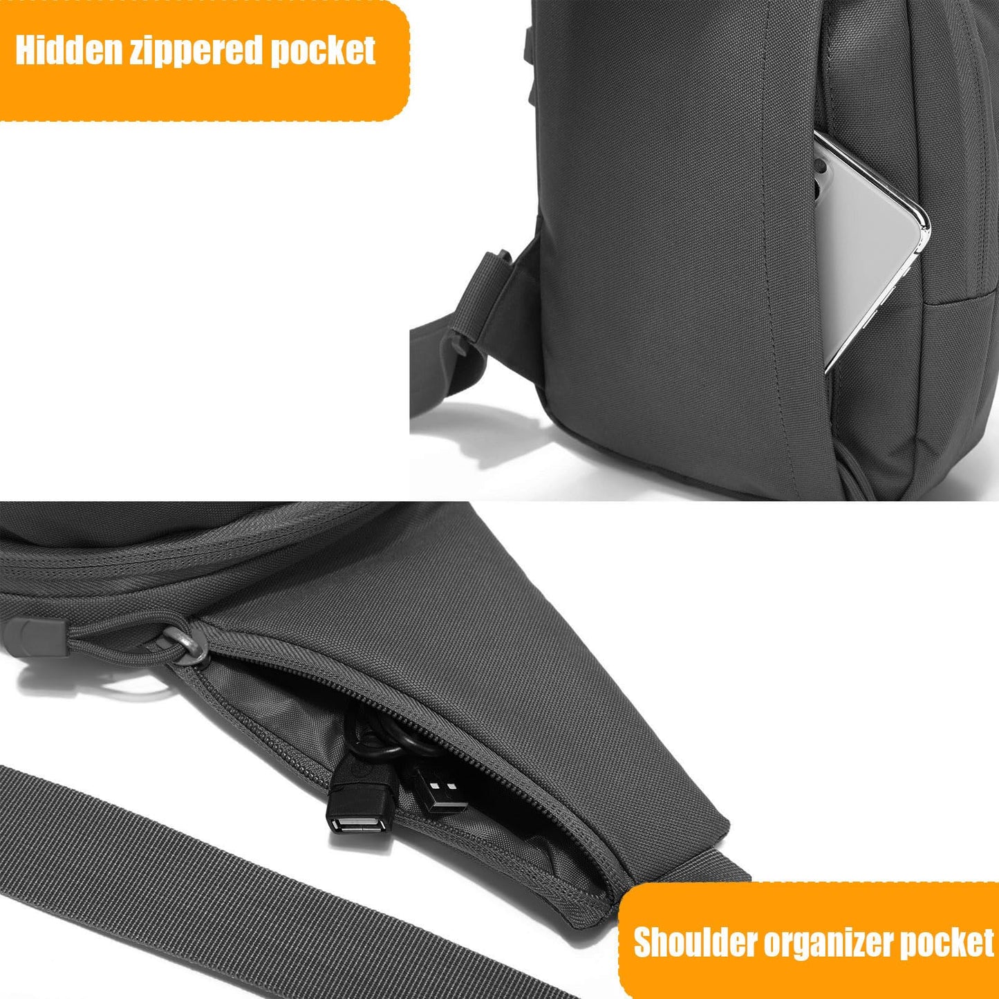 VTACOUTV Concealed Carry Gun Bag for Men & Women, Sling Pistol Bag for Handguns CCW Shoulder Bag Tactical Crossbody Chest Pack Range Bags with Holster (Black)