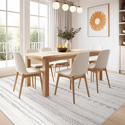 Nakagishi 6x9 Area Rugs Living Room: Washable Boho Large Neutral Soft Farmhouse Rug Stain Resistant Modern Indoor Floor Non-Slip Carpet for Bedroom Nursery Kids Playroom Office Dining Room Dorm- Gray