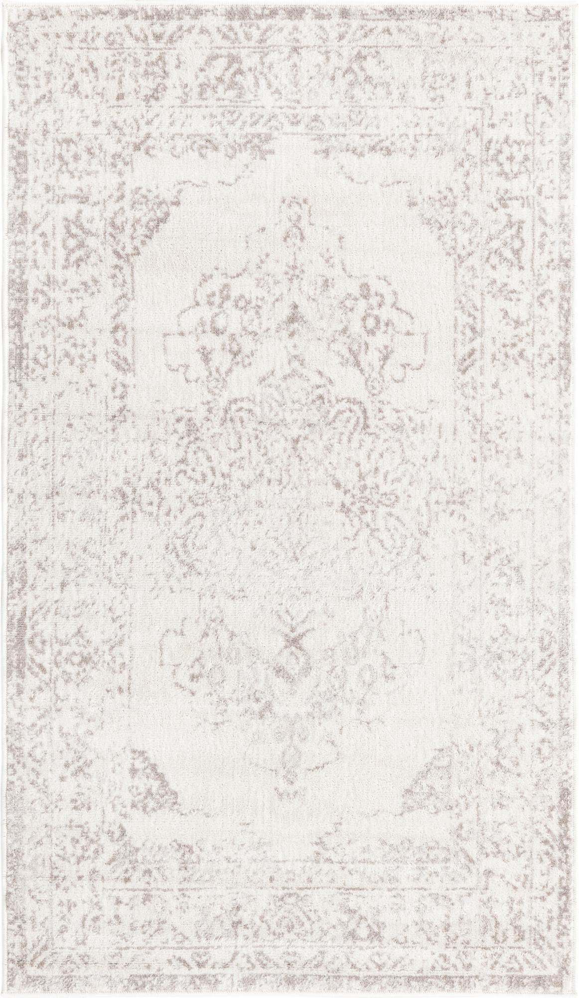 Unique Loom Oxford Collection Area Rug - Bodleian (3' x 5' 3" Rectangle, Ivory/ Gray)