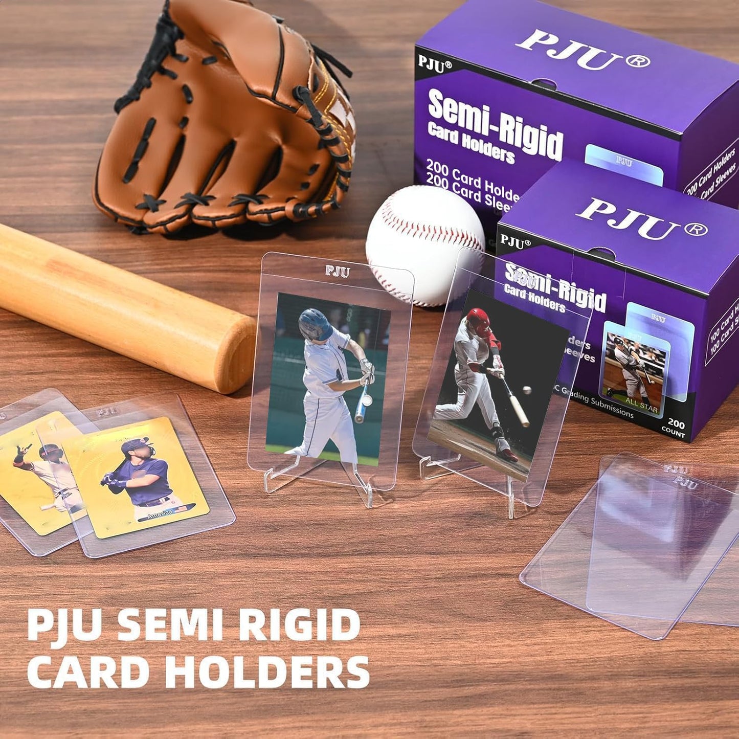 200ct Semi Rigid Card Holders & 200ct Card Sleeves for PSA, SGC, BGS, CSG Graded Card Submissions, Semi Rigid Baseball Cards Sleeves Protectors, PSA Graded Trading Cards Sleeve