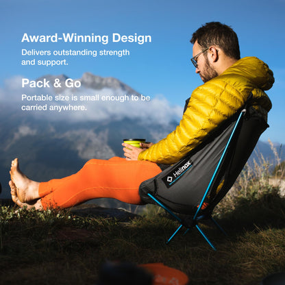 Helinox Chair Zero Ultralight Compact Camping Chair Black, 1.1lbs Outdoor Chairs, Folding Chairs for Outside, Hiking, Backpacking, Camping, Adventures