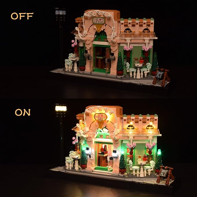 LightGo LED Kit for Lego 10362 French Parisian Café Modular Building | Lighting Only-Bricks Set Not Included (Remote Version)