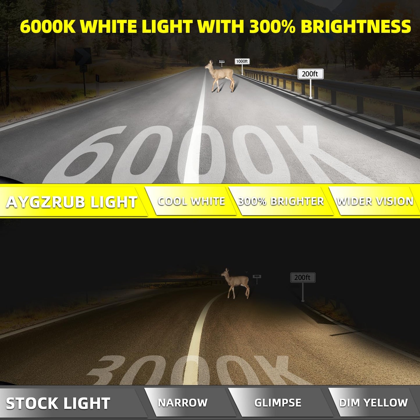 AYGZRUB Upgraded Headlight Bulbs Fit For Volkswagen Passat 2002-2005,H7 High Beam+H7 Low Beam H3 Fog Lights+T10 License Plate Lights,High Performance,6000K White Light,Plug n Play,8PCS