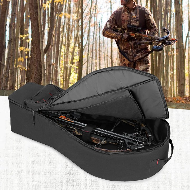 DSLEAF Soft Compound Bow Case, Padded Crossbow Case with Arrow Pocket and Backpack Straps, Tactical Archery Bow Carrier Bag with Multiple Pockets for Bolts, Quivers, and Other Essentials