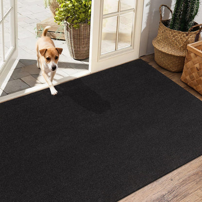 Outdoor Runner Rug 3 ft x 10 ft for Hallway with TPR Backing, Black Fine Stripes Non-Slip Indoor Runner Rugs Suitable for Balcony, Kitchen, Patio, Garage, Deck, Stair and Entryway Areas