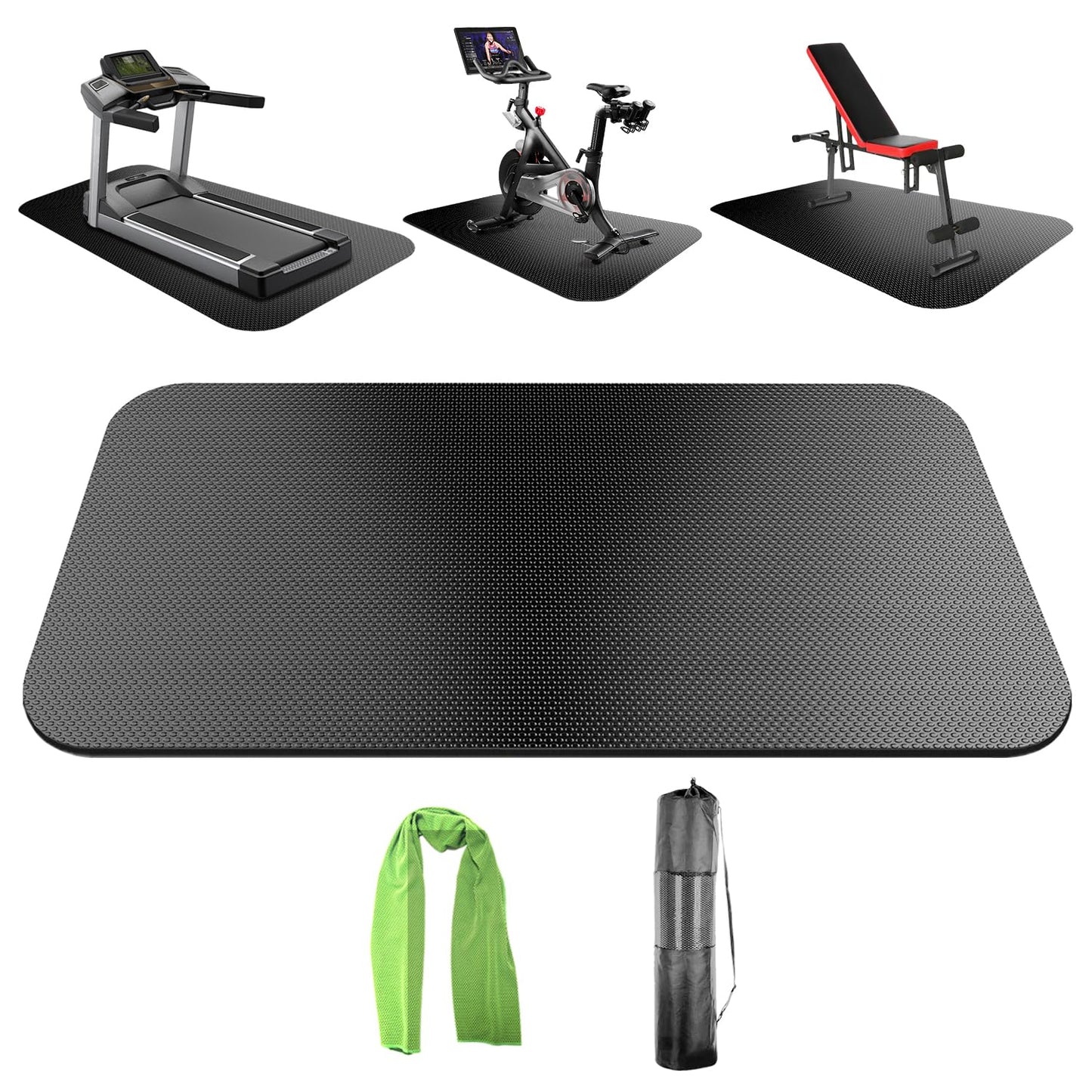 Bike Mat,Treadmill Mat,Compatible for Elliptical,Exercise Bikes, Stationary Cycles,Spin Bike,Under Exercise Bike Trainer Pad for Indoor Stationary Gym Fitness Equipment Hardwood Floor Protector (60" x 23.6")