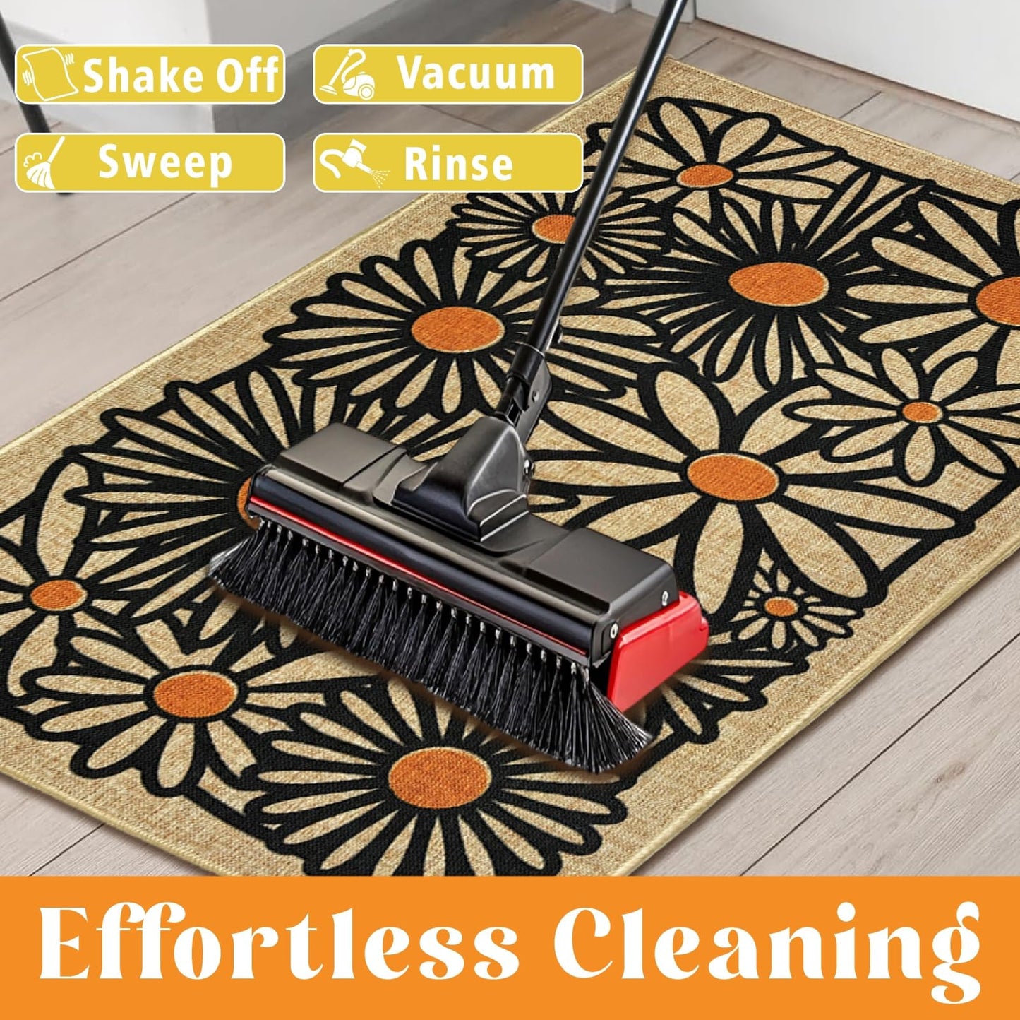 Welcome Mats Front Door Mats for Outdoor Indoor Entrance Non-Slip Backing Doormat for Housewarming Gifts Durable Daisy Flower Floor Mat Summer Home Rugs for House Farmhouse Kitchen Hallway 16.9"x29.9"