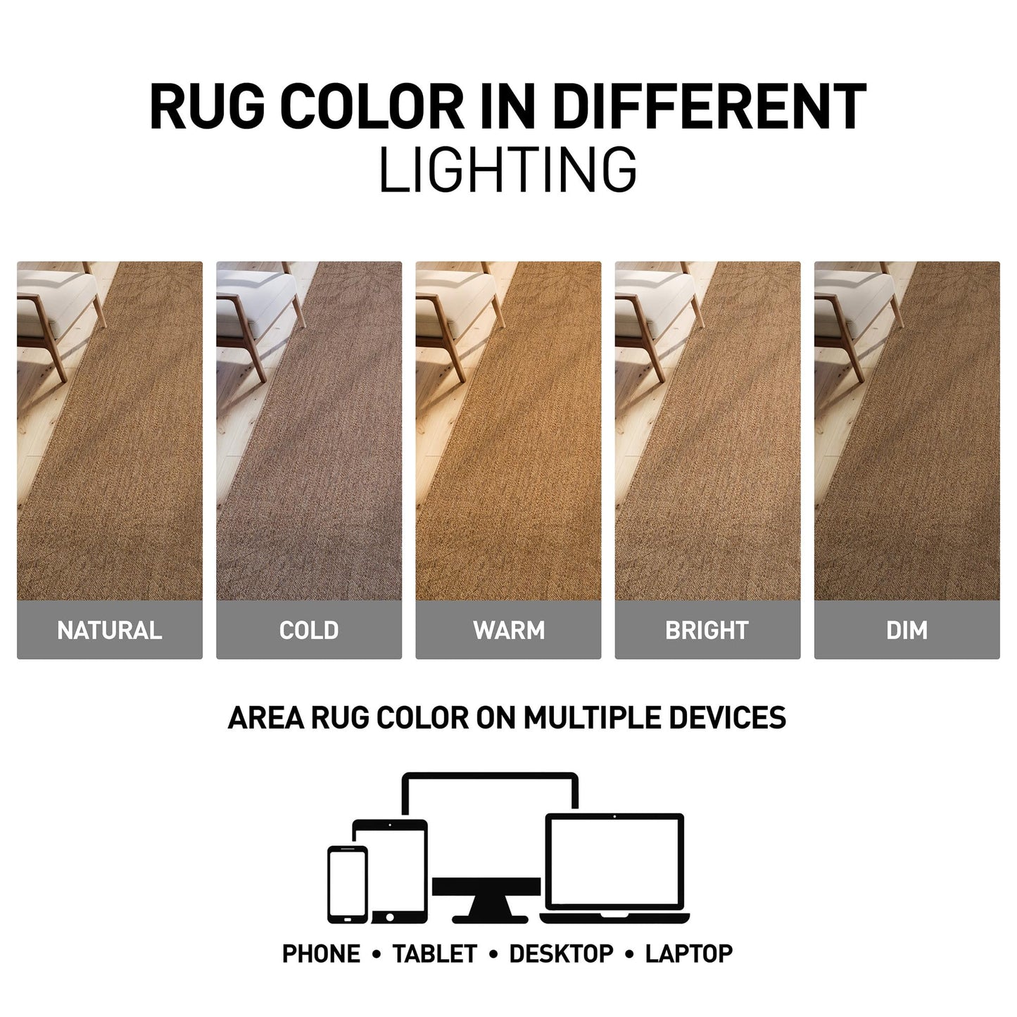 Rugshop Floral Indoor Outdoor Flat Woven Area Rug,Natural Jute-Style,Easy-Care Patio Rug for Backyard Porch Deck Balcony, 5' x 7' Natural/Jute