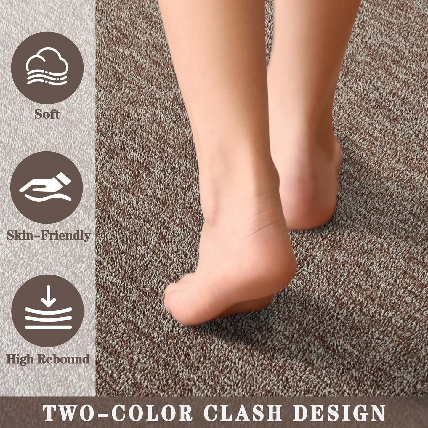 FALARK 4x6 Area Rugs for Bedroom Living Room, Brown Soft Low-Pile Modern Indoor Thickened Memory Foam Non-Slip Washable Carpets for Kids Dorm Home Decor Rug